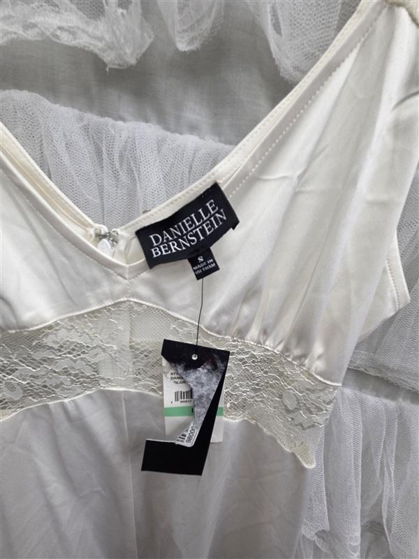 NWT Danielle Bernstein 8 Lace Inset Ivory Lingerie Long Dress 133862
