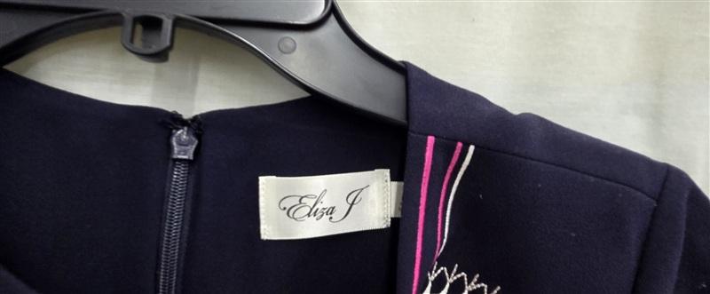 NWT Eliza J Boston Proper 8P Embroidered Sheath Dress Blue Pink 133863