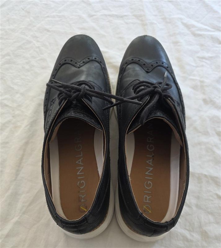 PO Cole Haan 12M ZERØGRAND Remastered Wingtip Oxfords Black 133868
