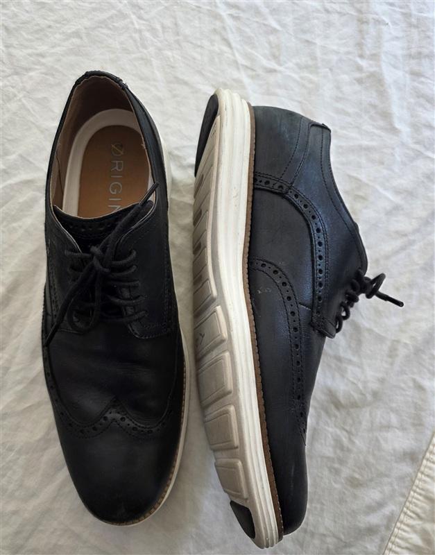 PO Cole Haan 12M ZERØGRAND Remastered Wingtip Oxfords Black 133868