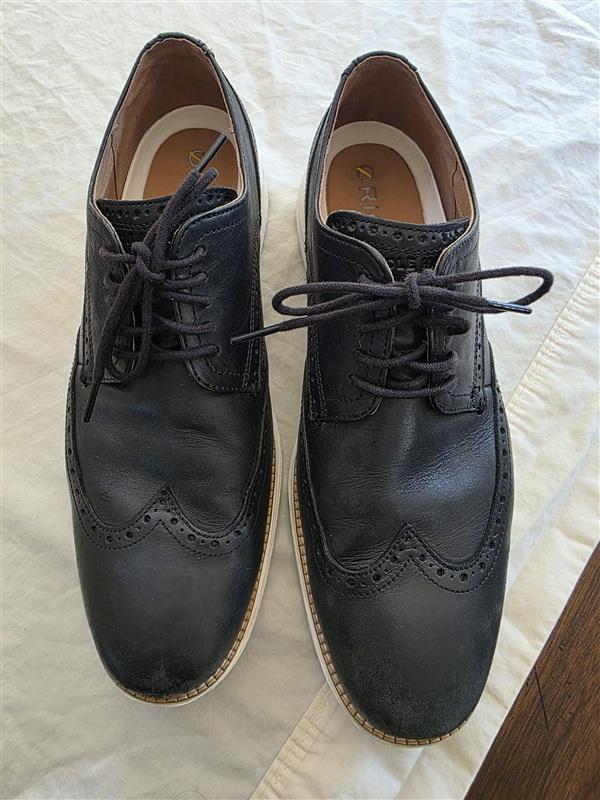 PO Cole Haan 12M ZERØGRAND Remastered Wingtip Oxfords Black 133868
