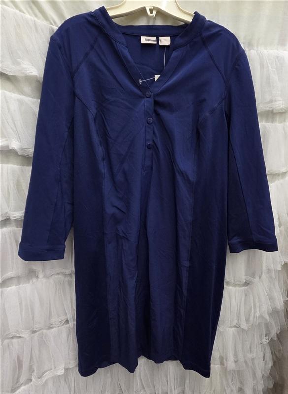 NWT Chicos M UPF 50+ Neema Zenergy Knit Snap V Neck Dress Cover Up 133875
