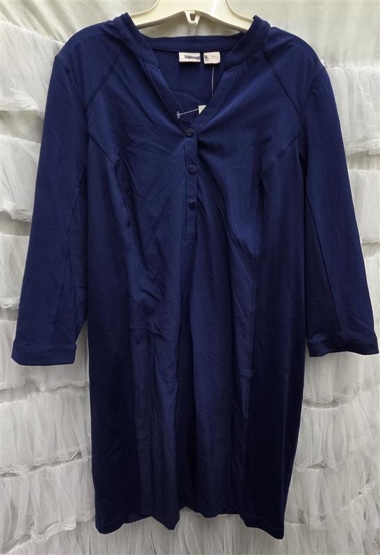 NWT Chicos M UPF 50+ Neema Zenergy Knit Snap V Neck Dress Cover Up 133875