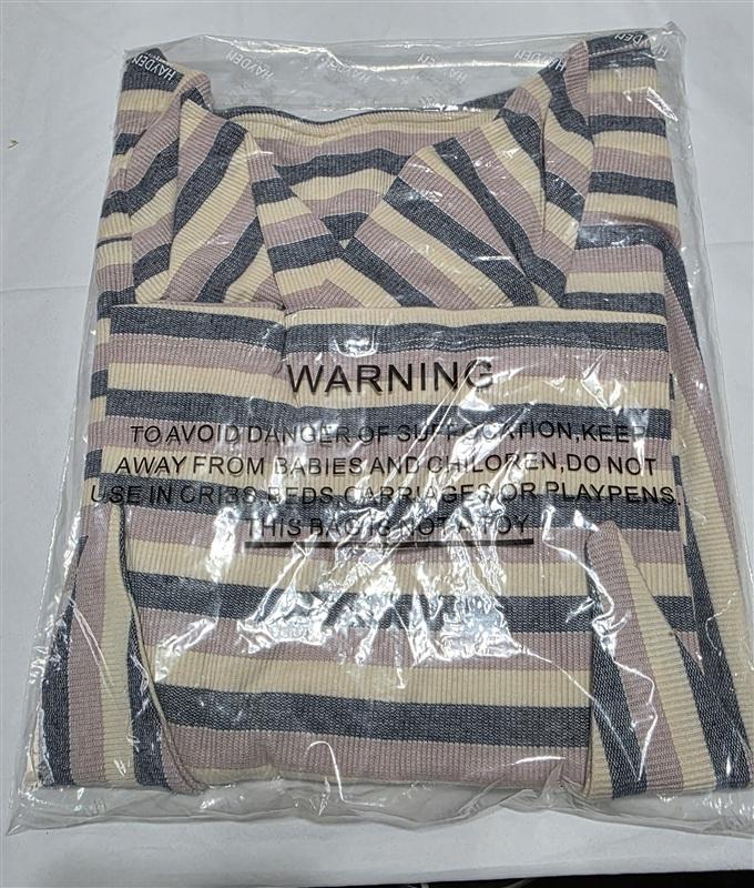 NWT Hayden M Bow Front Striped T-Shirt Top 133899