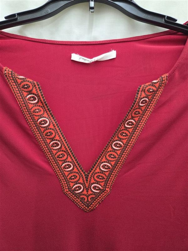 NWOT Hale Bob S Jersey Dress Red Black V Neck Sample 133912