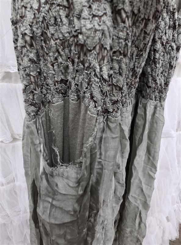 NWOT Belle France L Green Lace Bead Sequin Silk Sundress 133919