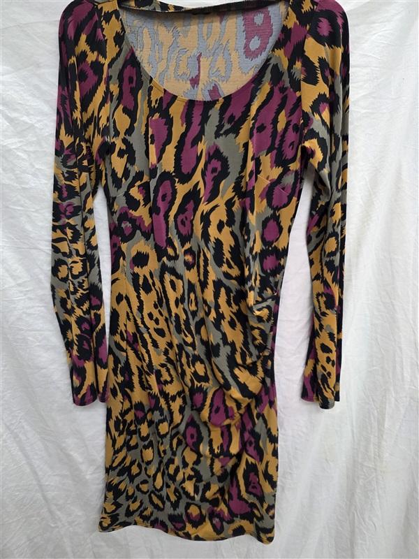 NWOT Hale Bob S Animal Print Dress Scoop Neck Sample 133920
