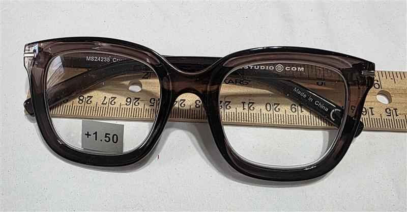 NWT Max Studio Sheer Brown 1.5 Square Thick Reading Nerd Glasses 133923