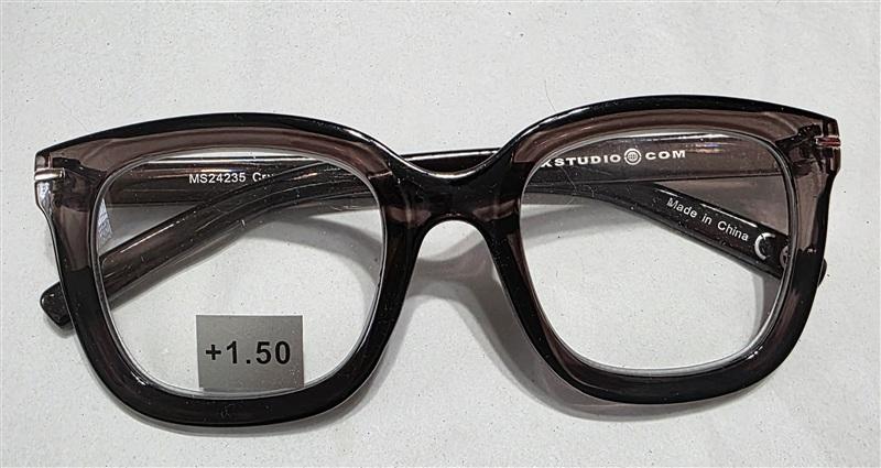 NWT Max Studio Sheer Brown 1.5 Square Thick Reading Nerd Glasses 133923
