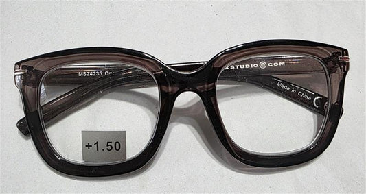 NWT Max Studio Sheer Brown 1.5 Square Thick Reading Nerd Glasses 133923