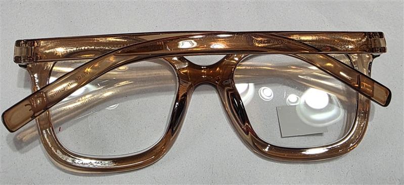 NWT Max Studio Sheer Beige 1.5 Square Thick Reading Nerd Glasses 133924