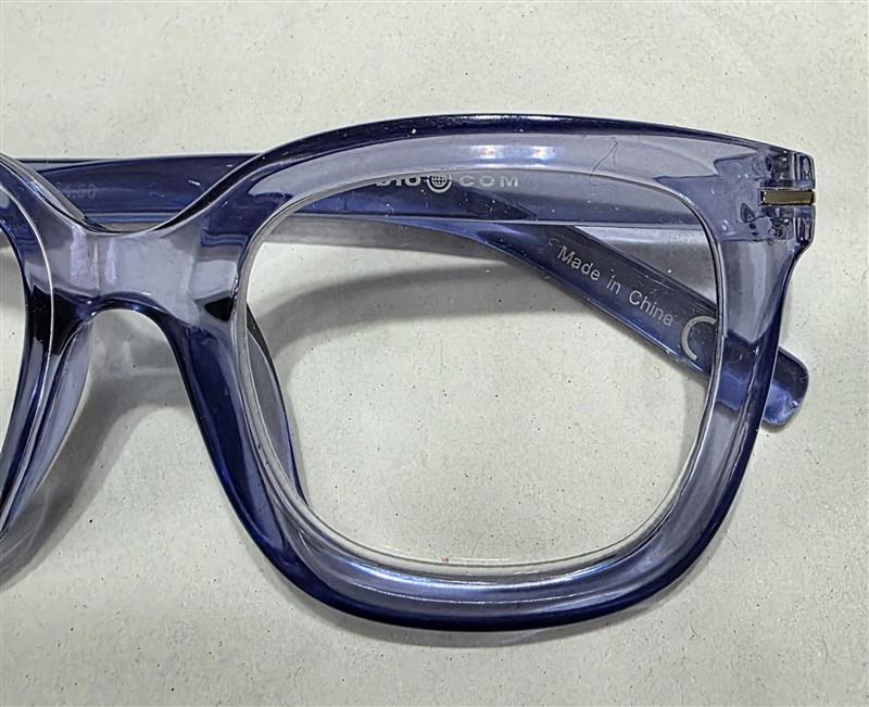 NWT Max Studio Sheer Blue 1.5 Square Thick Reading Nerd Glasses 133925