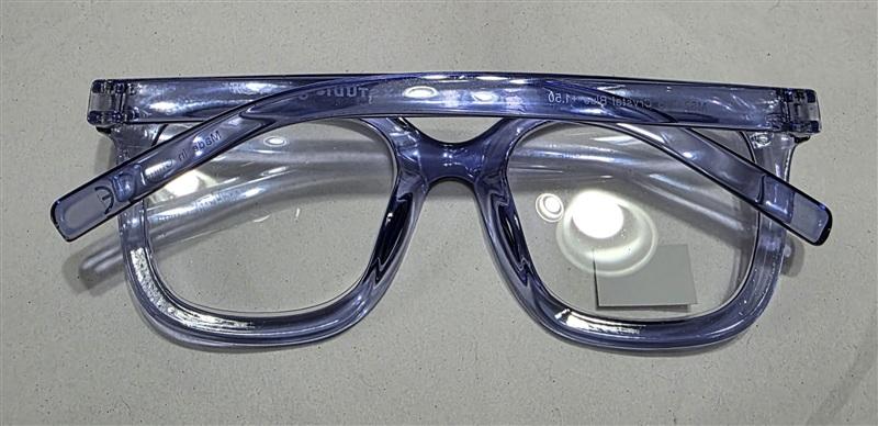 NWT Max Studio Sheer Blue 1.5 Square Thick Reading Nerd Glasses 133925