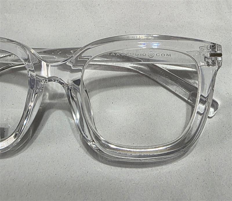NWT Max Studio Sheer Clear 1.5 Square Thick Reading Nerd Glasses 133926