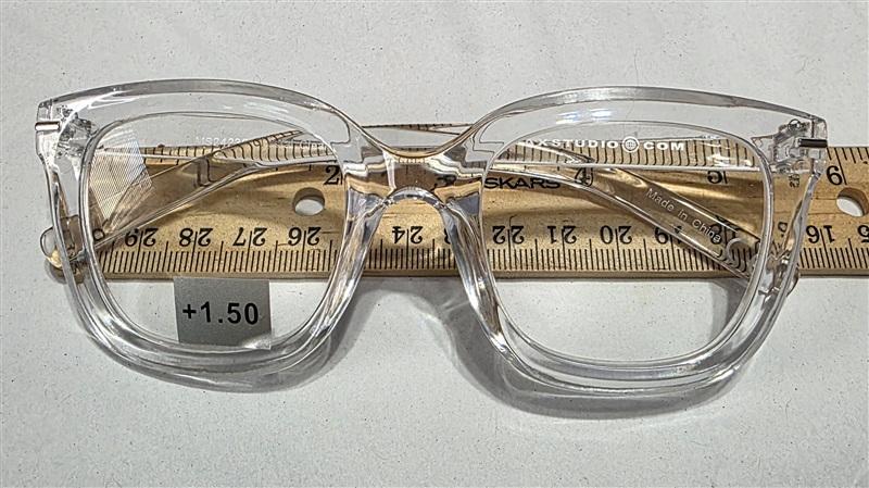 NWT Max Studio Sheer Clear 1.5 Square Thick Reading Nerd Glasses 133926