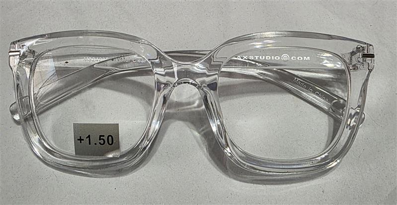 NWT Max Studio Sheer Clear 1.5 Square Thick Reading Nerd Glasses 133926