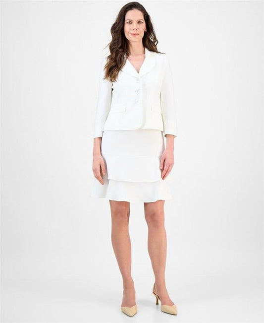 NWTD Le Suit 22 Plus Size Tulip Collar Jacket & Tiered 2 Piece Skirt Suit 133927