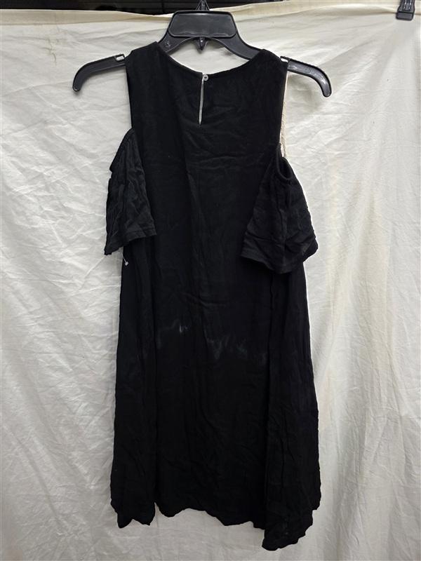NWOT Kaktus Cold Shoulder Crochet Swing Dress Black Ivory 133929