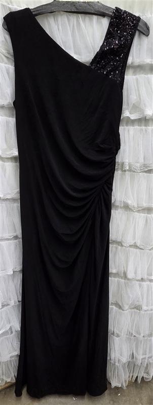 NWTD Adrianna Papell 14 Anthropologie Black Beaded Evening Gown 133930