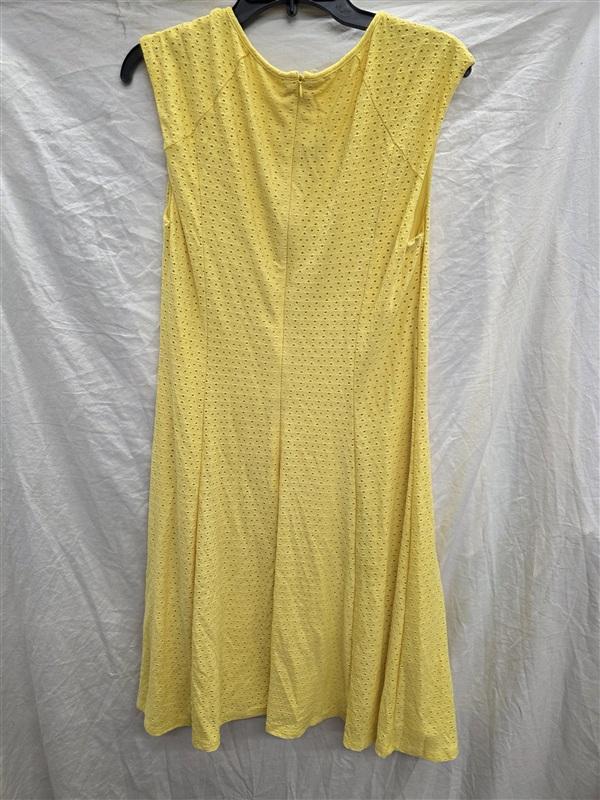 NWOT London Times 12 Yellow Eyelet Fit & Flare Mini Dress 133932