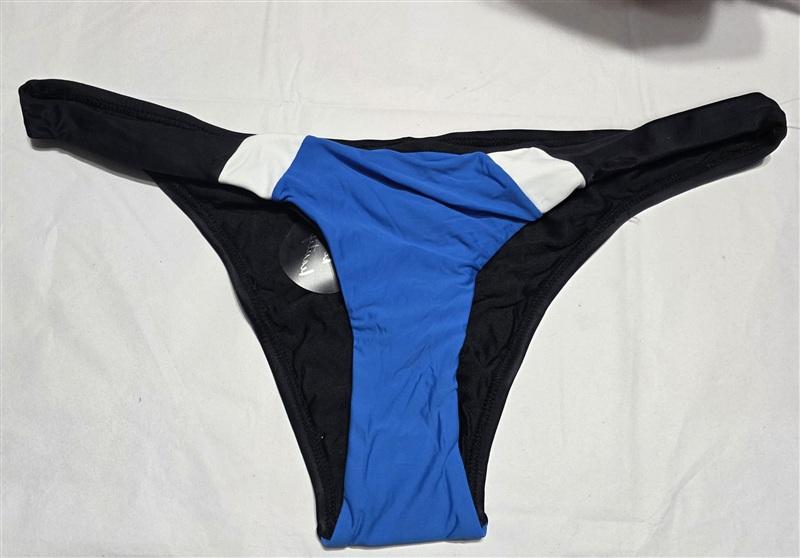 NWT Pilyq Cobalt Blue Colorblock M Cheeky Bikini Swim Bottoms #96351