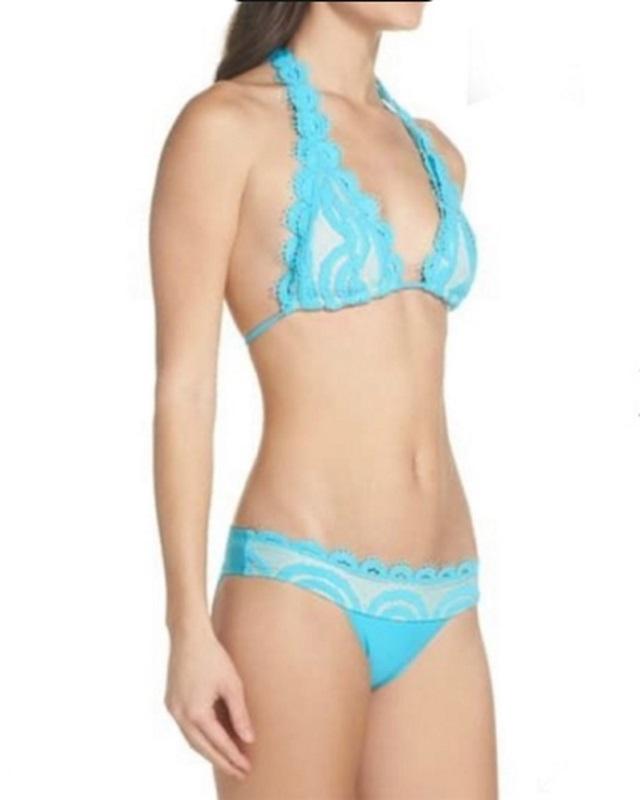 NWOT Pilyq S Marine Banded Lace Full Coverage Bikini Bottom 133943