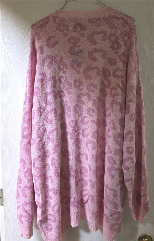 NWT Hayden 2X 3X Time for Love Leopard Pocket Cardigan Sweater Pink 133947