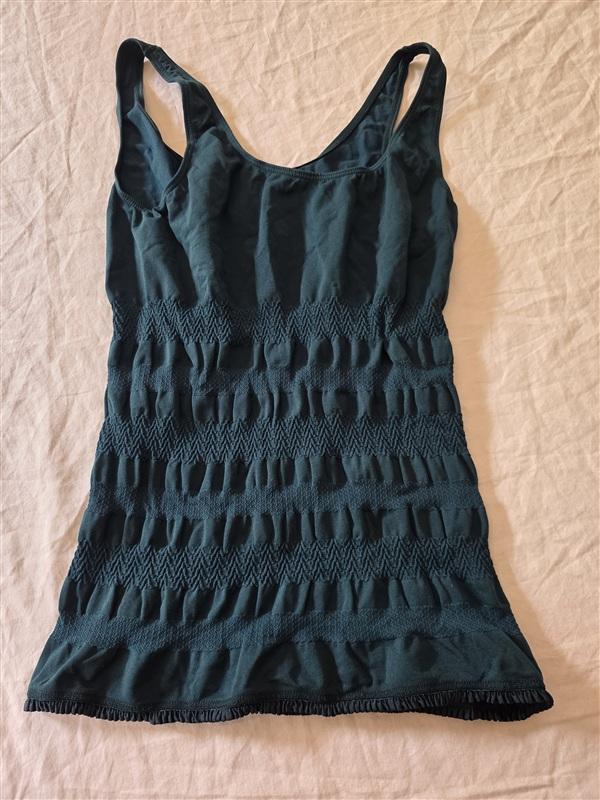 NWOT Last Tango S/M Ruched Seamless Jade Green Sleeveless Top 133956