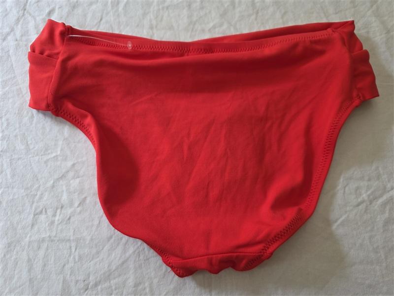 NWT Robin Piccone Ava S Twist Fiery Red Solid Full Bikini Swim Bottom 133960
