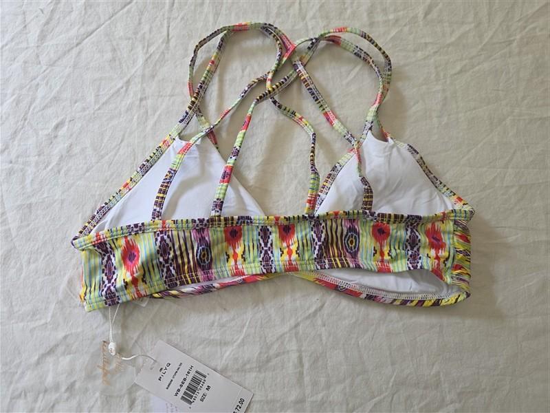 NWT Pilyq Sunbeam Tribal M Ruched Scoop Utopia Bikini Swim Top 133964