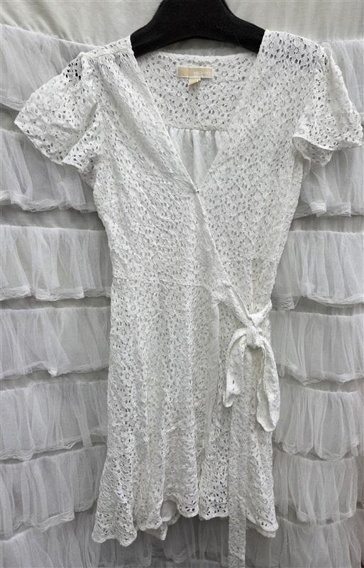 NWOTD Michael Kors M Eyelet Lace Wrap Mini Dress 133969