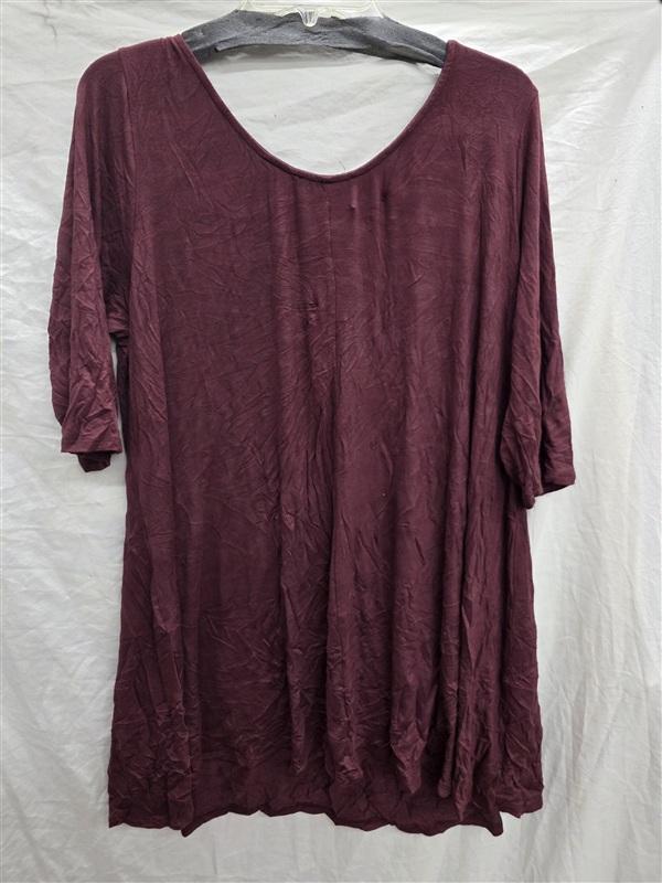 NWT Abby & Anna 2X Bamboo Timeless Tunic Berry Wine 133972