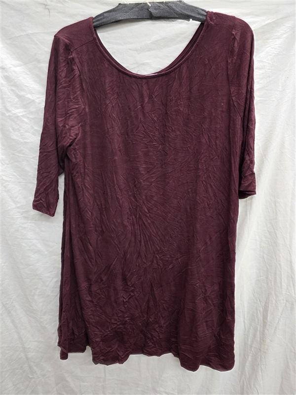 NWT Abby & Anna 2X Bamboo Timeless Tunic Berry Wine 133972