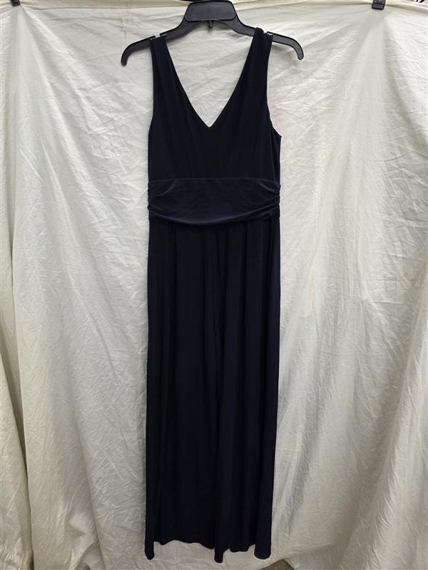 NWOT Pappagallo M Deep V Neckline Navy Blue Jersey Knit jumpsuit 133973