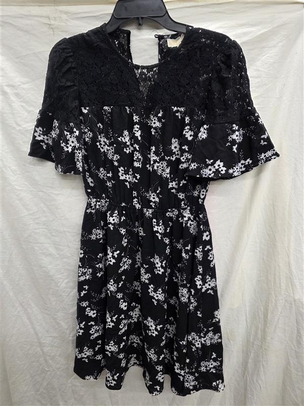 NWOTD Michael Kors 4 Bold Botanical Lace Yoke Dress Black 133981