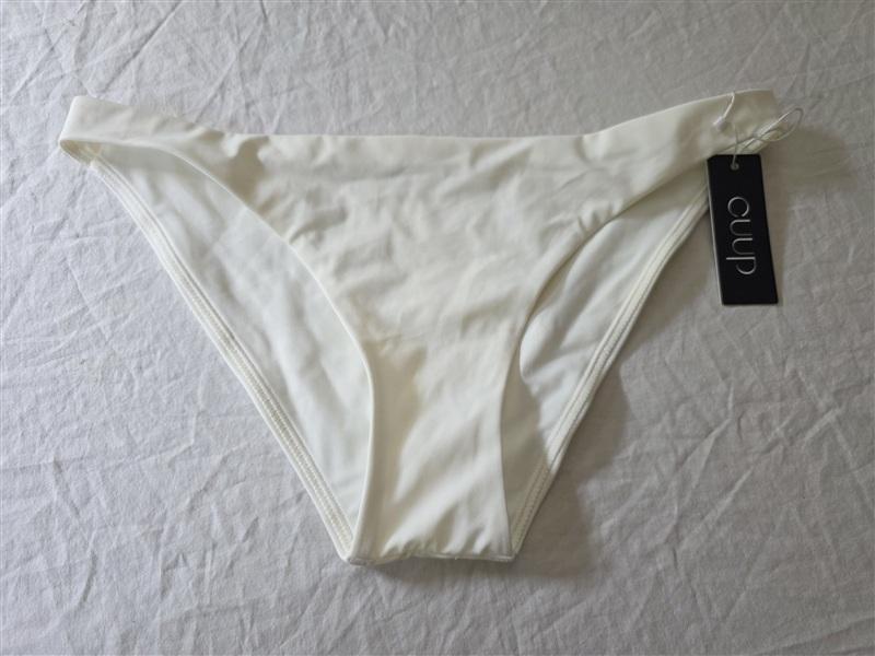 NWT CUUP Large 4 Cheeky Swim Bottom White Bikini 133983