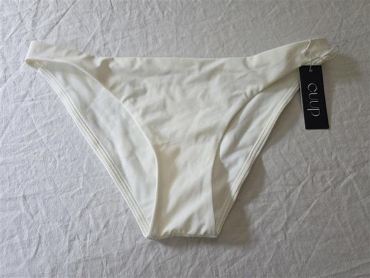 NWT CUUP Large 4 Cheeky Swim Bottom White Bikini 133983