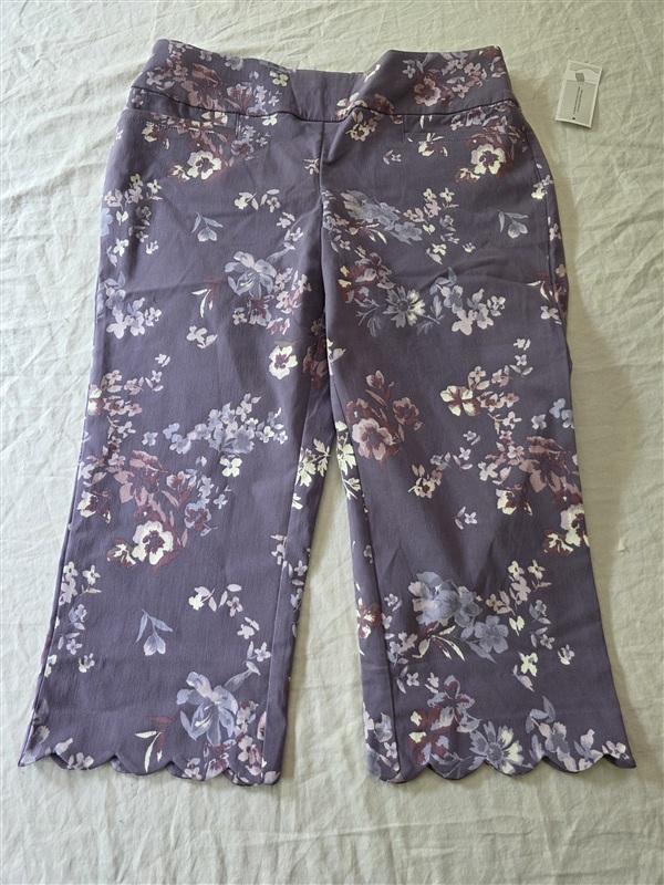 NWT Christopher Banks 6 Signature Slimming Crop Purple Pants 133985