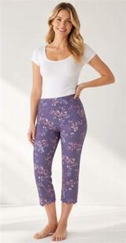 NWT Christopher Banks 6 Signature Slimming Crop Purple Pants 133985