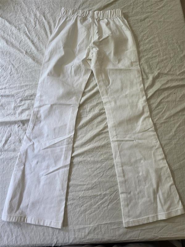 NEW Soft Surroundings XS Pull On Bootcut Stretch Jeans Pants WHITE 133986