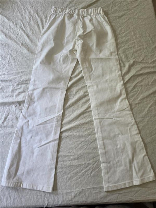 NEW Soft Surroundings XS Pull On Bootcut Stretch Jeans Pants WHITE 133986
