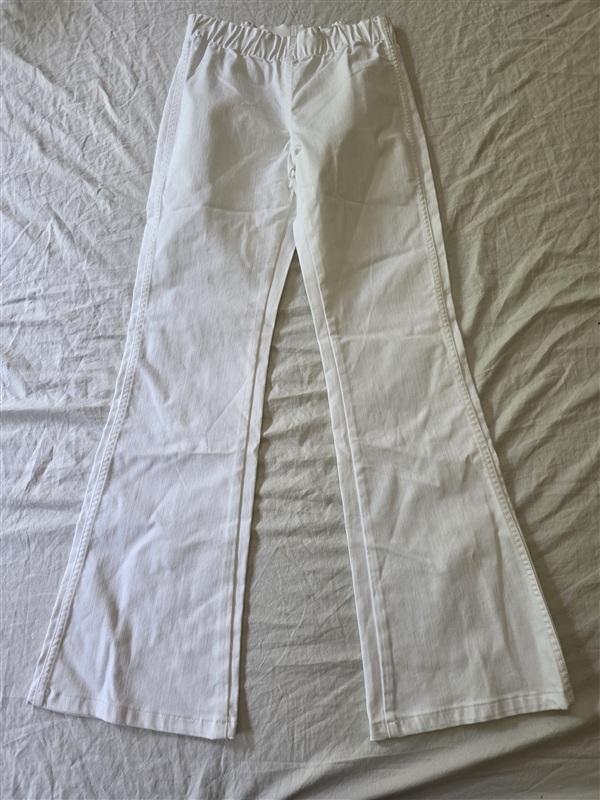 NEW Soft Surroundings XS Pull On Bootcut Stretch Jeans Pants WHITE 133986