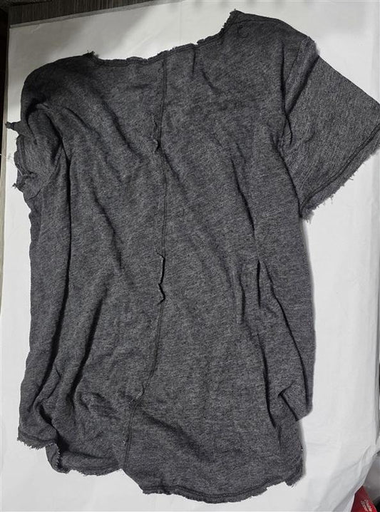 NWOT Project Social T Medium Gray V Neck Raw Hem T Shirt 133993
