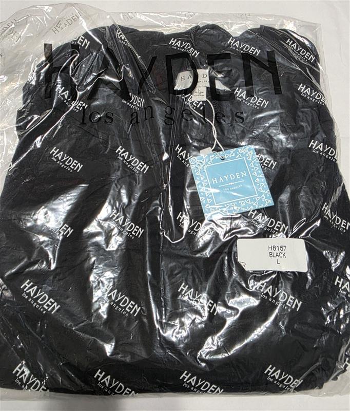 NWT Hayden Large Dolman Knit Bat Wing Black Top 133999