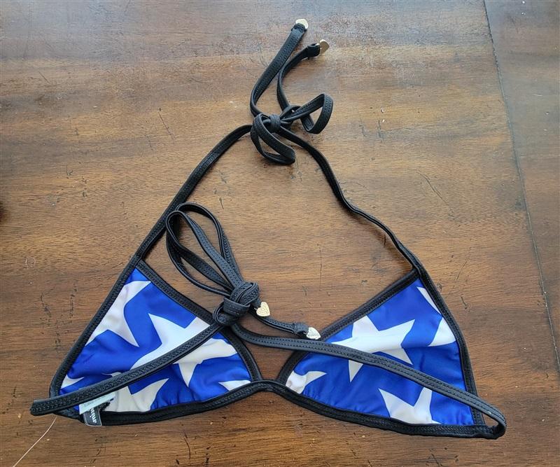 NWT Wildfox Reversible S Triangle Bra String Bikini Top Red Blue Star 134001