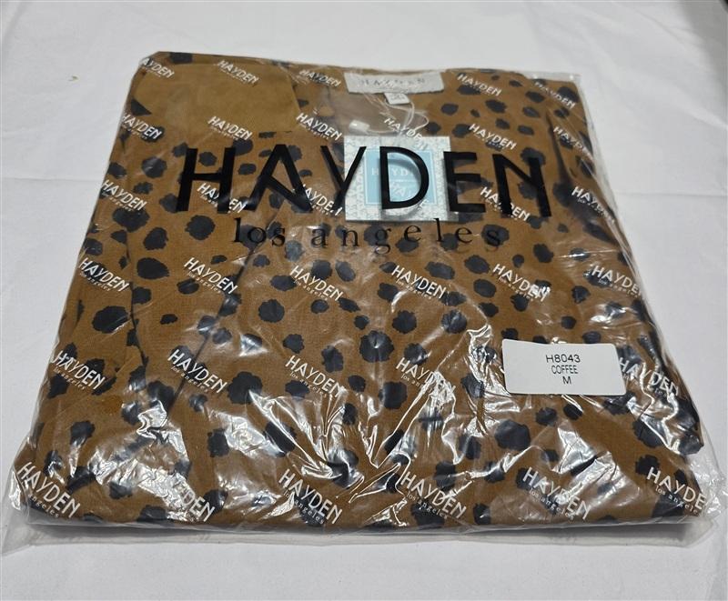 NWT Hayden M Polka Dot Coffee Brown & Black Asymmetrical Shift Dress 134003
