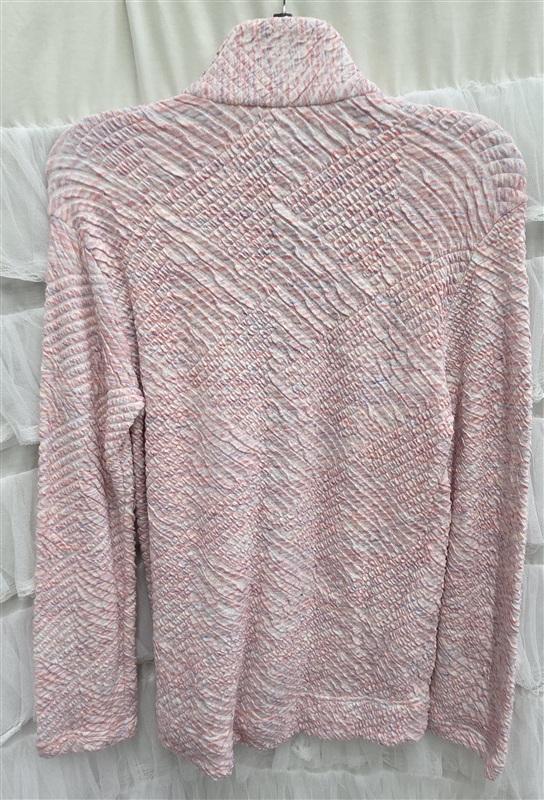 NWT Nic + Zic XS Quarter Zip Pink Blue Mock Neck Long Sweatshirt Jacket 134013