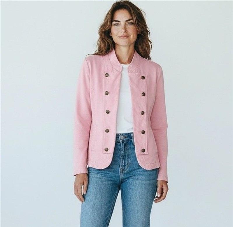 NWOT Tommy Hilfiger Small Pink Military Open Front Jacket 134018