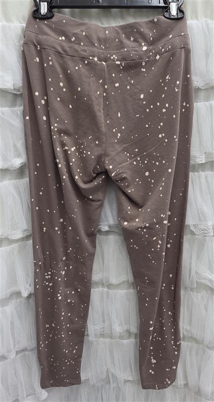NWT bobi Los Angeles XS Beach Splatter Terry Skinny Joggers Java 134020