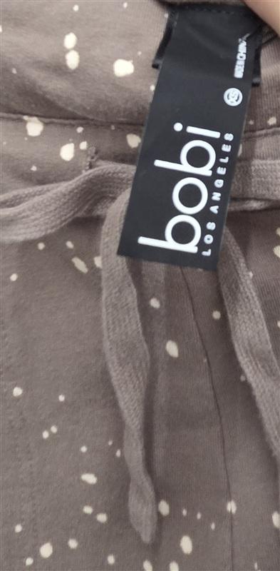 NWT bobi Los Angeles XS Beach Splatter Terry Skinny Joggers Java 134020
